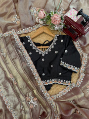 Party-wear Fendy Silk Beads With Thread & Sequence Work Saree