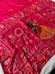 Beautiful Dola Viscose Weaving Handwork & Mirror Work Saree