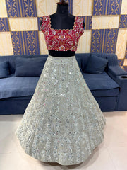 Party-wear Georgette Embroidery Sequence Work Lehenga Choli