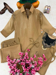 Beautiful Crunchy Silk Kurti Koti & Palazzo Set