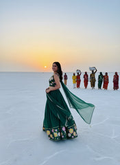 Stunning Traditional Artistry Georgette Crosek Thread & Embroidery Work Lehenga Choli