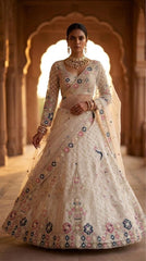Party-wear Soft Net Embroidery Sequence Work Lehenga Choli