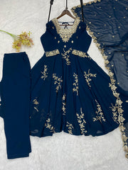 Party-wear Georgette Sequence Embroidery Work Gown