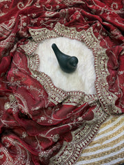 Attractive Pure Space Silk Embroidery Work Saree