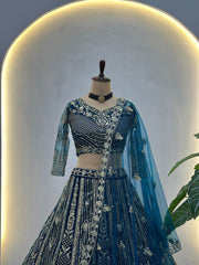 Royal Elegant Butterfly Net Sequins & Codding Embroidery Work Lehenga Choli
