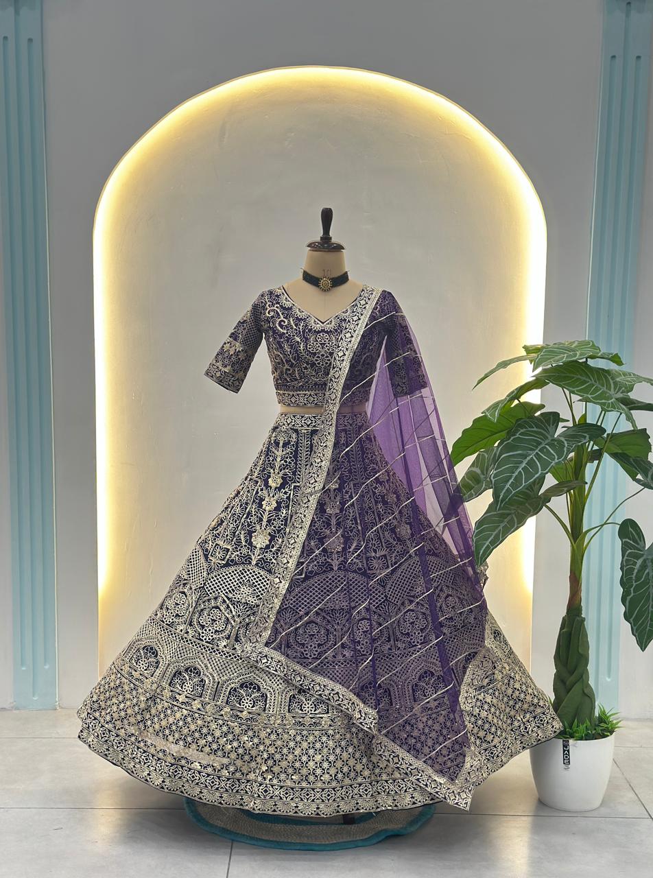 Beautiful Net Sequence & Zari Embroidery Work Lehenga Choli