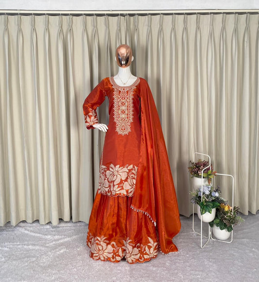Party-wear Jimmy Choo Sequence Embroidery Work Suit