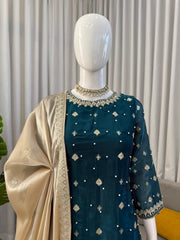 Elegant Ethnic Wear Gmy Silk Pearl work Suit