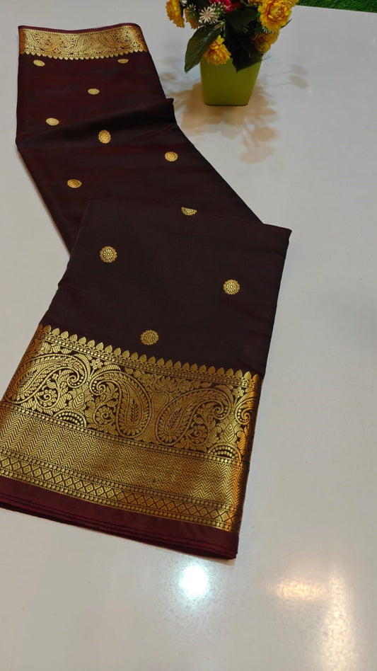 Beautiful Katan Silk Banarasi Soft Silk Butti Design Rich Pallu Saree