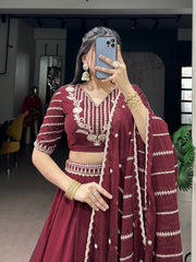 Attractive Rangoli Crush Sequence Embroidery Work Lehenga Choli