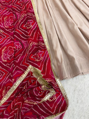 Designer Soft Roman Silk Sequence Work Anarkali