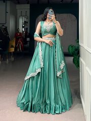 Festive Special Rangoli Silk Tube Beads With Sequence Embroidery Work Lehenga Choli