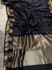 Stunning Banarasi Silk Rich Golden pallu Work  Saree