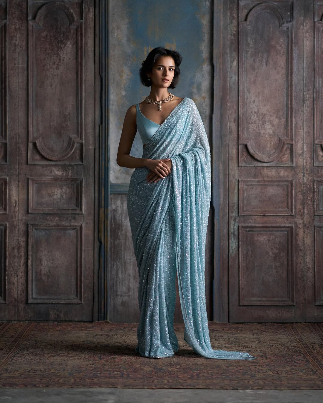 Bollywood Blockbuster Georgette With Heavy Sequence Work Designer Saree