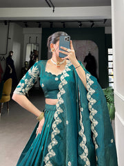 Beautiful Gold Crush Sequence Embroidery Work Lehenga Choli
