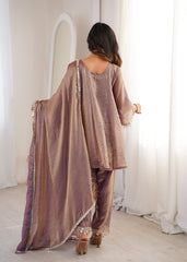 Trendy Stylish Fendy Kurti With Real Mirror Embroidered Work Bottom Dupatta