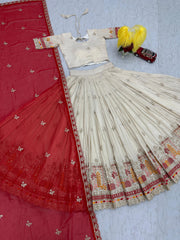 Festival Special Pure Banarasi Tissue Embroidery Thread & Sequence Work Lehenga Choli
