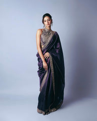 Bollywood Ananya Pandey Style Jimmy Choo Thread & Sequence Work Saree