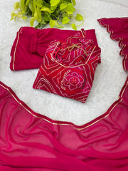 Beautiful Viscous Rayon Bhandhni Kediya Style Sharara