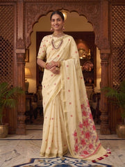 Beautiful Elegant Jamdhani Handloom Cotton Silk Saree