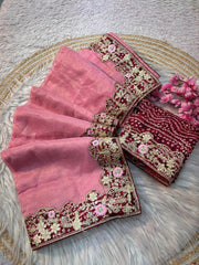 Beautiful Soft Kota Doriya Bandhej Coding Sequence Work Saree