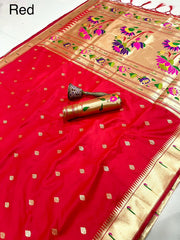 Beautiful Soft Gold Zari Kanchivaram Paithani Silk Saree