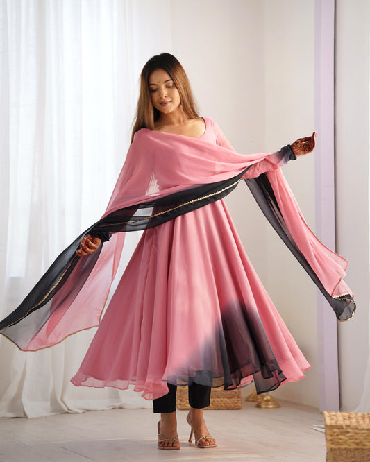 Trendy Colourful Lightweight Soft Georgette Anarkali Gown