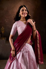 Southern Style Jacquard Silk Weaving Work Lehenga Choli