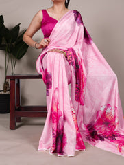 Beautiful Satin Silk Printed Saree