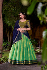 South Indian Special Kanchipuram Silk Zari Weaving Work Half Saree