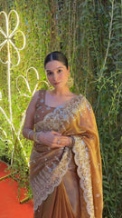 Beautiful Bride-made Cording Sequence Embroidery Work Saree