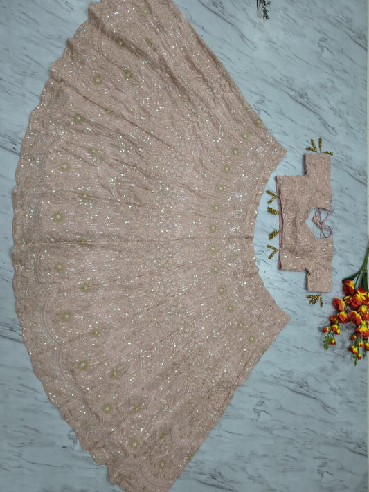 Party-wear Georgette Dori & Sequins Work Lehenga Choli