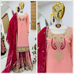 Party-wear Georgette Coding Sequence & Embroidery Work Suit