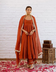 Beautiful Trendy Vichitra Silk Beads Work Anarkali Gown
