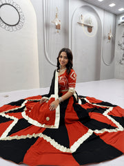 Navratri Special Cotton Gotapatti & Handwork Lehenga With Stitched Choli