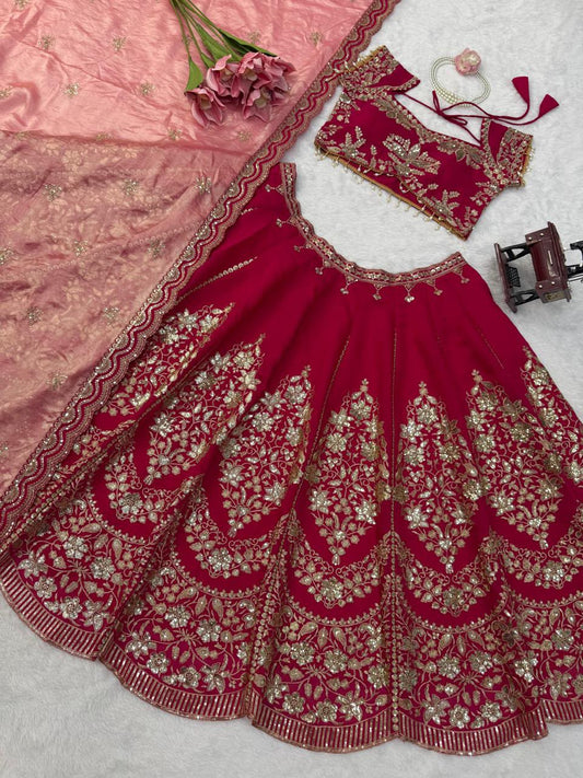 Festival Special Chanderi Silk Thread With Sequence & Cutwork Lehenga Choli