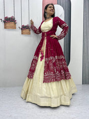 Festive Special Indo Western Simar Cosmoss Lehenga Choli With Shrug