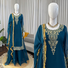 Party-wear Georgette Thread With Sequence Work Salwar Suit