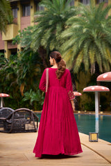 Beautiful Designer Beads & Sequence Embroidery Work Gown