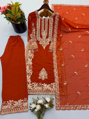 Party-wear Georgette Embroidery Sequence Work Salwar Suit