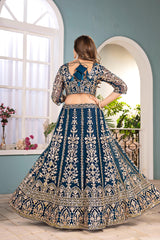 Trending Net Embroidery Sequence Coding Designer Work Lehenga Choli