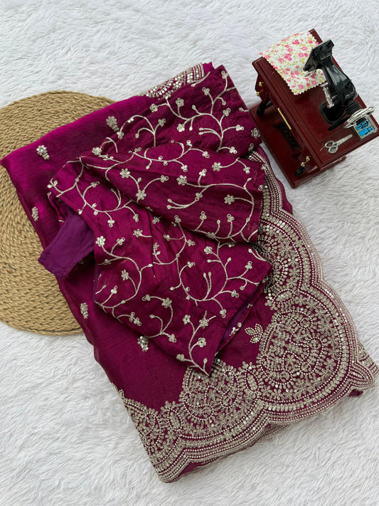 Wedding Special Elegance Redefined Fendy Chiffon Saree