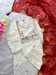 Designer Roman Silk With Beautiful Embroidery With Sequence Work Dress