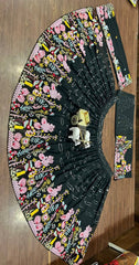 Wedding Special Black Floral Embroidery Sequence Work Lehenga Choli