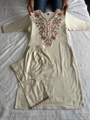 Beautiful Pure Khadi Cotton Embroidery With Sequence Work Dress
