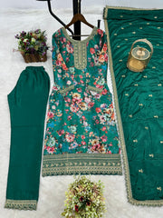 Beautiful Pure Chinon Silk Digital Printed Salwar Suit