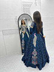 Festival Special Pure Vichitra Thread & Sequence Work Crop Top