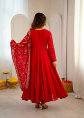 Beautiful Designer Embroidery Sequence Real Mirror Work Gown