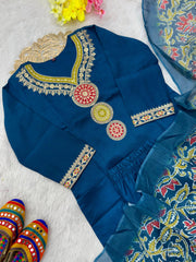 Beautiful Vatican Silk Embroidery With Sequence Work Dress