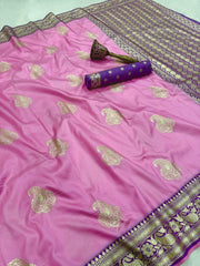 Beautiful Pure Banarasi Silk With Golden Zari Weaving Saree